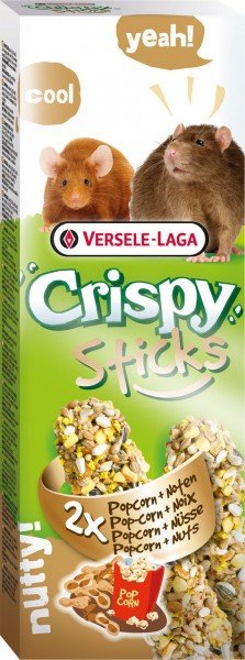 Crispy Sticks Ratten-Mäuse Popcorn &amp; Nüsse 2 Stück 110g Kleintiersnack