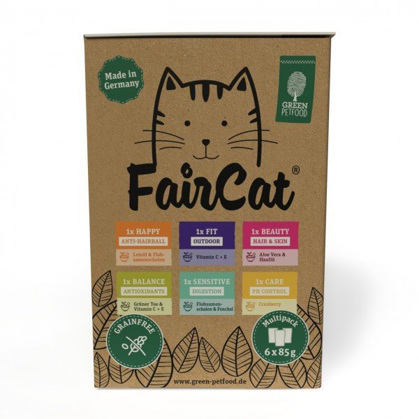 Green Petfood FairCat Multipack6x85 Gramm Katzennassfutter